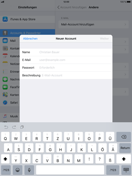 Apple iPad Mini 4 - E-Mail - Konto einrichten - 0 / 0