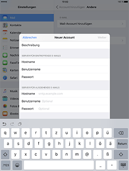 Apple iPad Pro 9.7 inch - E-Mail - Konto einrichten - 0 / 0