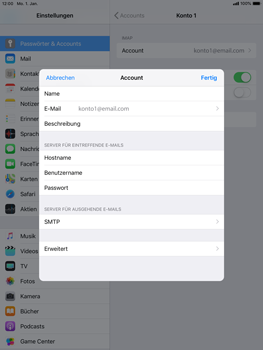 Apple iPad Air 2 - E-Mail - Konto einrichten - 26 / 30