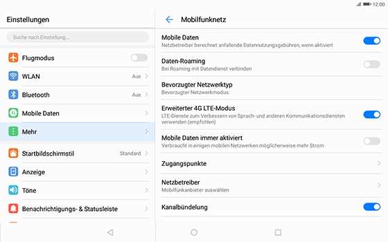 Huawei MediaPad T3 (10.0) LTE - Internet - Apn-Einstellungen - 8 / 27
