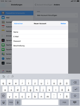 Apple iPad Air 2 - E-Mail - Konto einrichten - 9 / 27