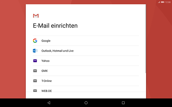 Huawei MediaPad T3 (10.0) LTE - E-Mail - Konto einrichten (gmail) - 1 / 1