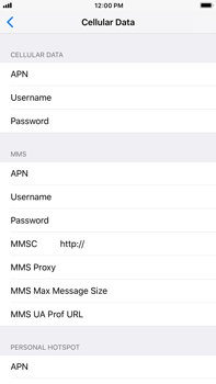 Settings Tech Specs Configure Mms Manually