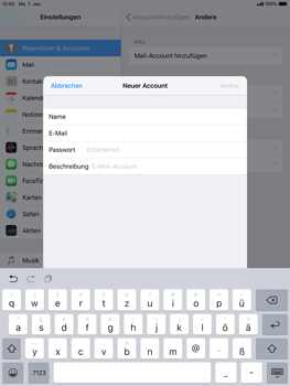 Apple iPad Air 2 - E-Mail - Konto einrichten - 8 / 30