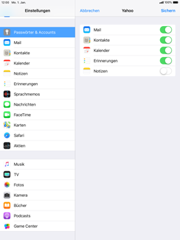 Apple iPad Air - E-Mail - Konto einrichten (yahoo) - 8 / 11