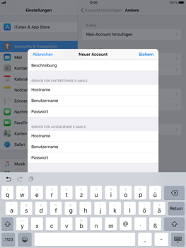 Apple iPad Mini 4 - E-Mail - Konto einrichten - 1 / 1