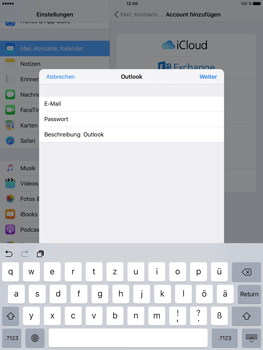 Apple iPad Pro 9.7 inch - E-Mail - Konto einrichten (outlook) - 7 / 11