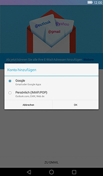 Huawei MediaPad T1 (7.0) - E-Mail - Konto einrichten (gmail) - 0 / 0