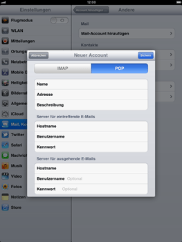 Apple iPad 2 - E-Mail - Konto einrichten - 0 / 0