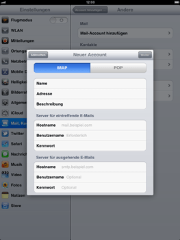 Apple iPad 2 - E-Mail - Konto einrichten - 0 / 0