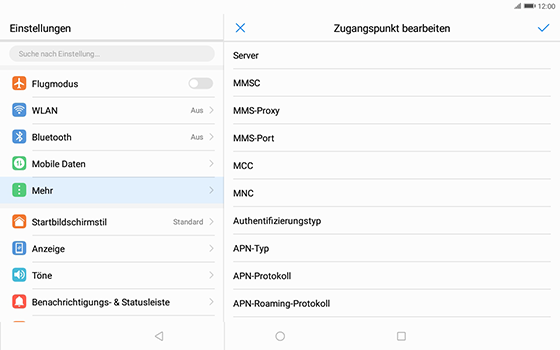 Huawei MediaPad T3 (10.0) LTE - Internet - Apn-Einstellungen - 16 / 27