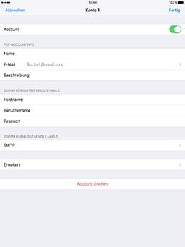 Apple iPad Mini 4 - E-Mail - Konto einrichten - 0 / 0