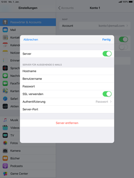 Apple iPad Air 2 - E-Mail - Konto einrichten - 20 / 30