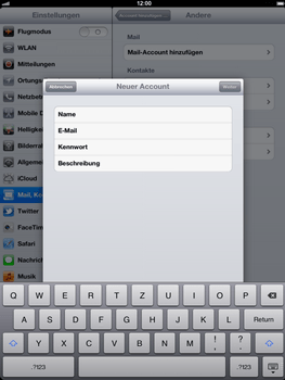 Apple iPad 3 - E-Mail - Konto einrichten - 8 / 22