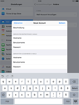 Apple iPad Mini 4 - E-Mail - Konto einrichten - 1 / 1