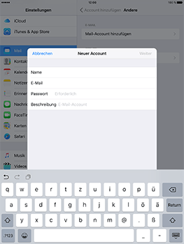 Apple iPad Mini 4 - E-Mail - Konto einrichten - 1 / 1