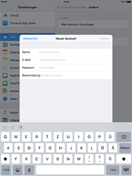 Apple iPad Mini 4 - E-Mail - Konto einrichten - 0 / 0