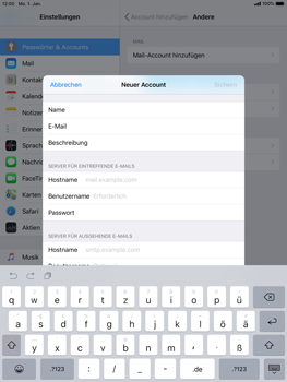 Apple iPad Air 2 - E-Mail - Konto einrichten - 12 / 27