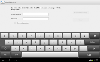 Sony Xperia Tablet Z LTE - E-Mail - Konto einrichten - 1 / 1