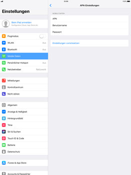 Apple iPad Pro 12.9 inch - Internet - Manuelle Konfiguration - 0 / 0