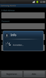 Das Samsung Galaxy S wird für Ihr Samsung-Konto registriert.