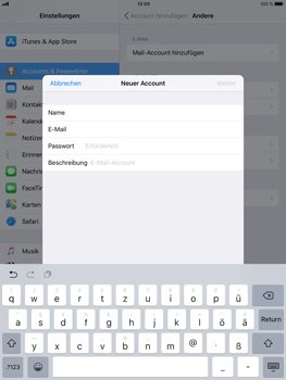 Apple iPad Mini 4 - E-Mail - Konto einrichten - 1 / 1