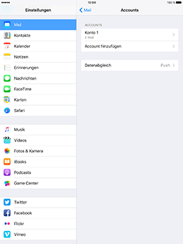 Apple iPad Mini 4 - E-Mail - Konto einrichten - 1 / 1