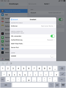 Apple iPad Air 2 - E-Mail - Konto einrichten - 25 / 30