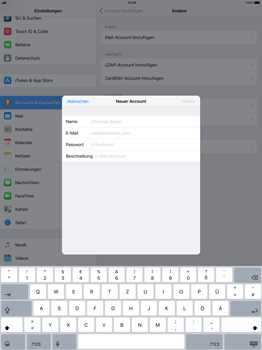 Apple iPad Pro 12.9 inch - E-Mail - Konto einrichten - 0 / 0