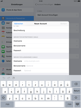 Apple iPad Mini 4 - E-Mail - Konto einrichten - 0 / 0
