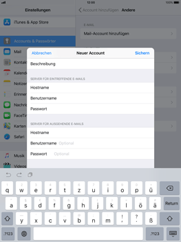 Apple iPad Air - E-Mail - Konto einrichten - 1 / 1