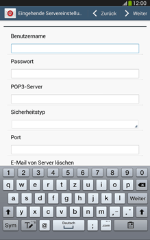 Samsung Galaxy Tab 3 8-0 LTE - E-Mail - Konto einrichten - 1 / 1