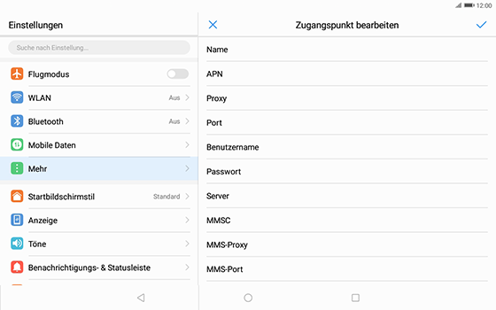 Huawei MediaPad T3 (10.0) LTE - Internet - Apn-Einstellungen - 11 / 27