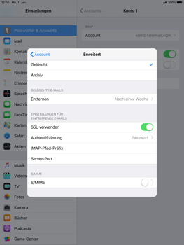 Apple iPad Air 2 - E-Mail - Konto einrichten - 24 / 30