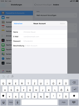Apple iPad Air 2 - E-Mail - Konto einrichten - 7 / 27