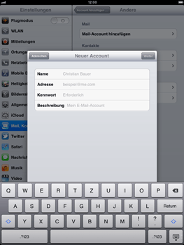 Apple iPad 2 - E-Mail - Konto einrichten - 0 / 0