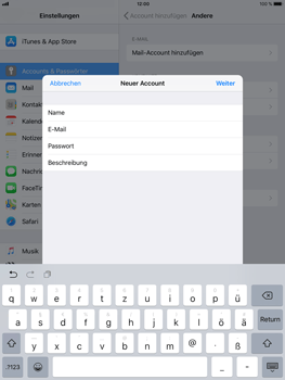Apple iPad Mini 4 - E-Mail - Konto einrichten - 2 / 2