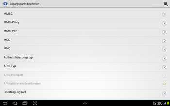 Samsung Galaxy Note 10-1 - Internet - Manuelle Konfiguration - 12 / 22