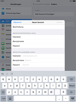 Apple iPad Mini 4 - E-Mail - Konto einrichten - 0 / 0