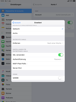 Apple iPad Pro 9.7 inch - E-Mail - Konto einrichten - 24 / 30